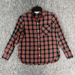 Old Navy Shirt Women Medium Classic Flannel Plaid Button-Down Long Sleeve Cotton